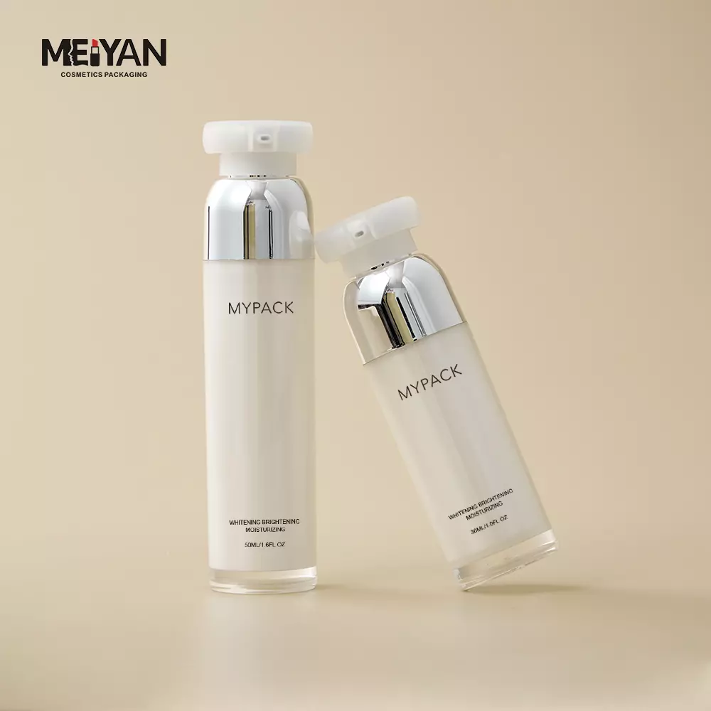 MYPACK luxury moisturizer airless pump pink bottles 15ml 30ml 50ml pink colour acrylic airless cream packaging bottle