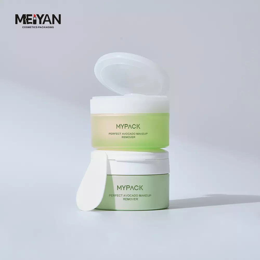 MYPACK custom pp plastic double wall facial cleanser cream cosmetic jar with ring pull lid 60g 100g