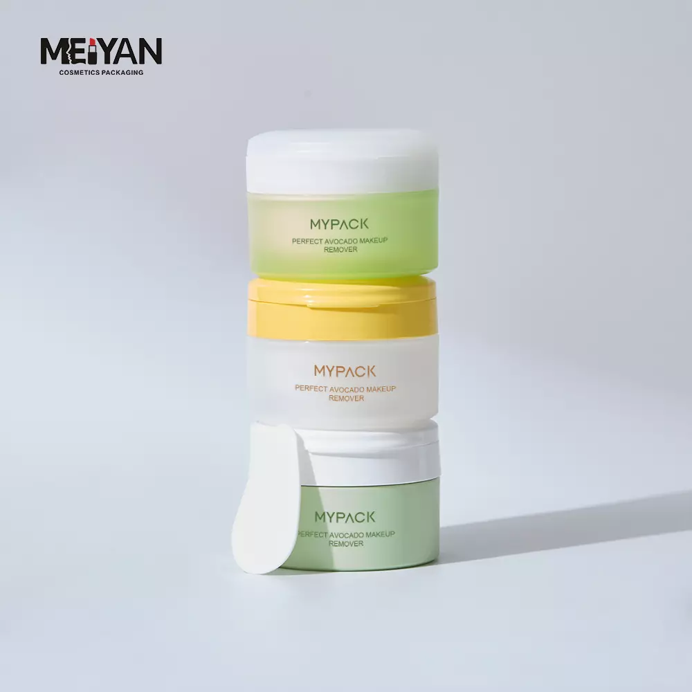 MYPACK custom pp plastic double wall facial cleanser cream cosmetic jar with ring pull lid 60g 100g