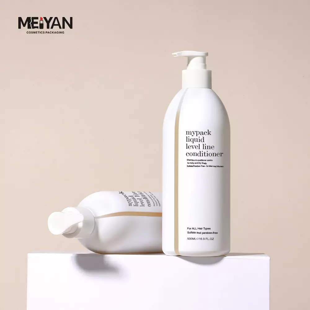 MYPACK luxury plastic refill hotel shampoo bottle 350ml 450ml 500ml liquid level line shampoo and conditioner bottle