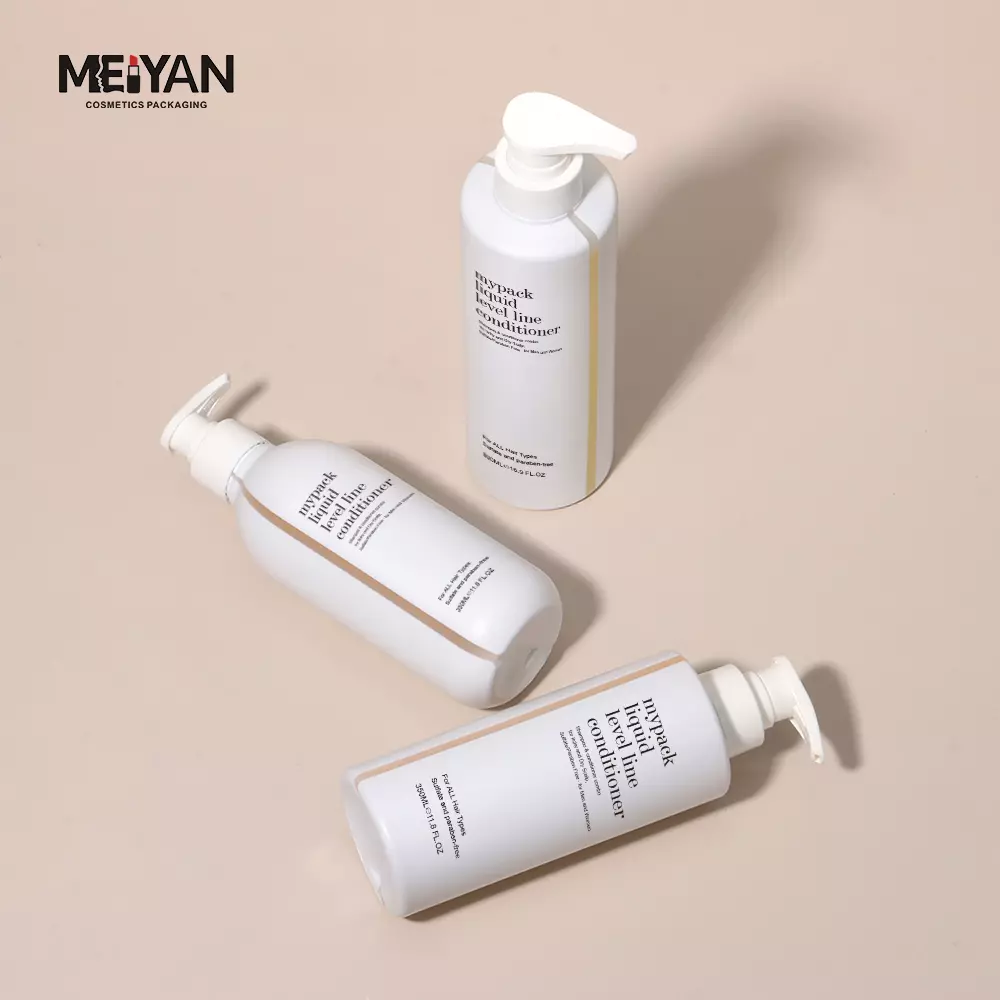 MYPACK luxury plastic refill hotel shampoo bottle 350ml 450ml 500ml liquid level line shampoo and conditioner bottle