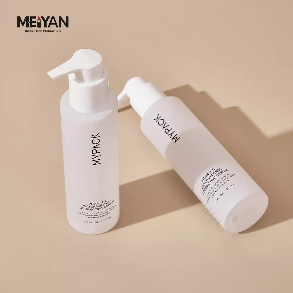 MYPACK matte white frosted pet 6oz pump bottle 150ml semi transparent empty bottles for face cream skincare products