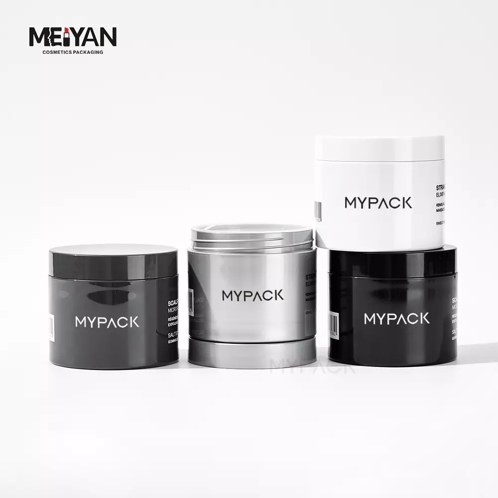 MYPACK wide mouth 250g coloured body scrub jars petg 8oz double walled wholesale plastic cream jar with lids for body butter