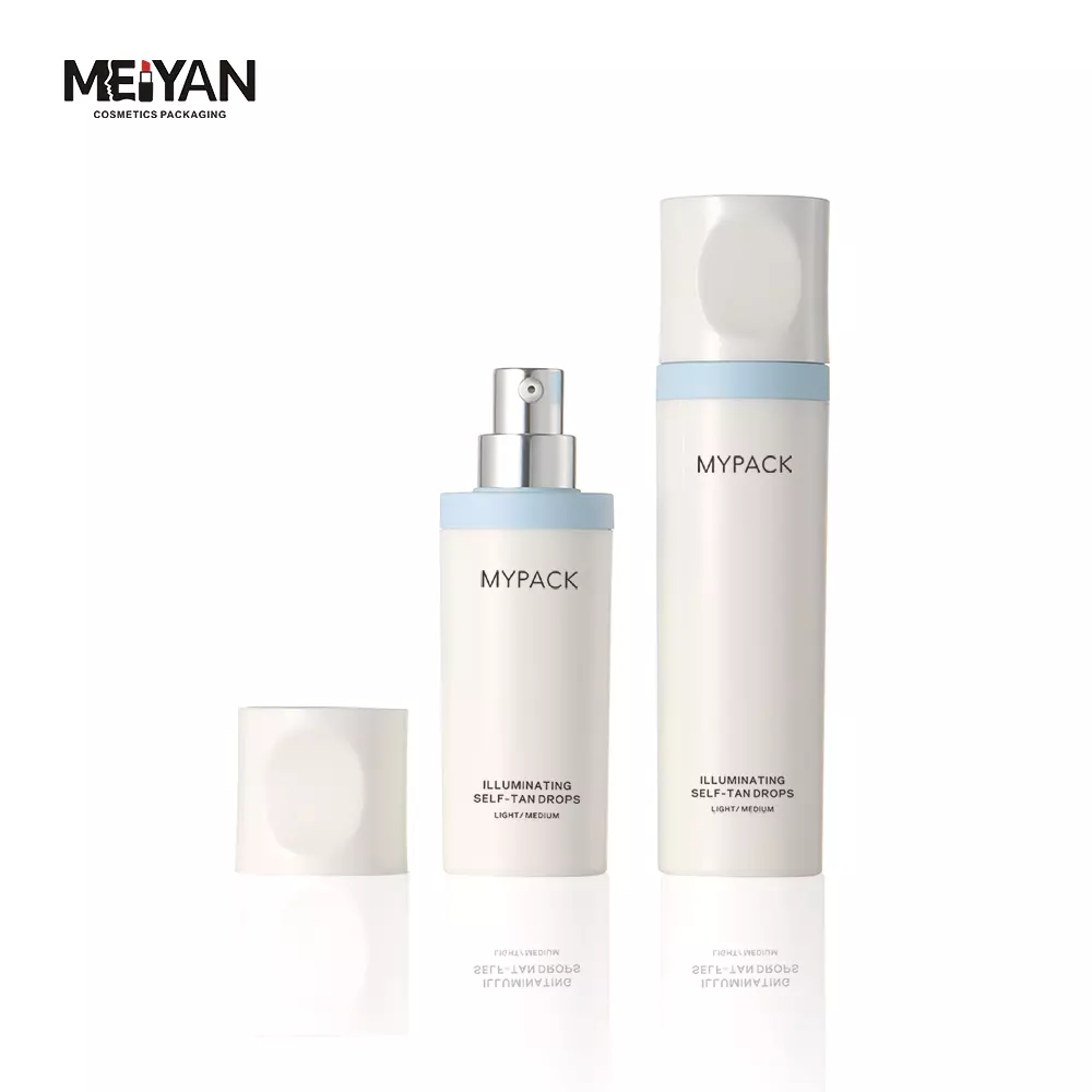 MYPACK luxury electroplate pp plastic 30ml 50ml 100ml cosmetic serum lotion airless pump bottle with magnetic cap