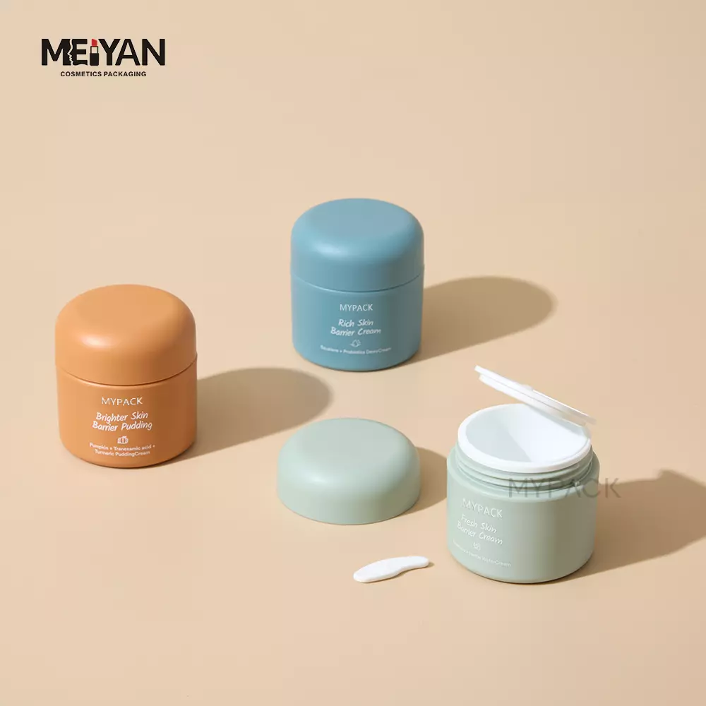 MYPACK luxury custom skincare face eye plastic cream jars 1 oz 30g 50g wholesale empty plastic body cream jars with inner liner