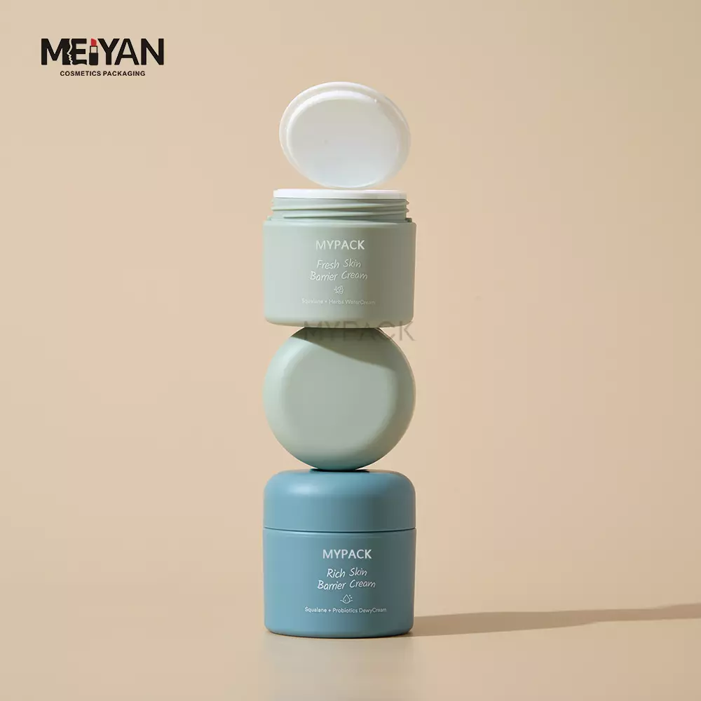 MYPACK luxury custom skincare face eye plastic cream jars 1 oz 30g 50g wholesale empty plastic body cream jars with inner liner