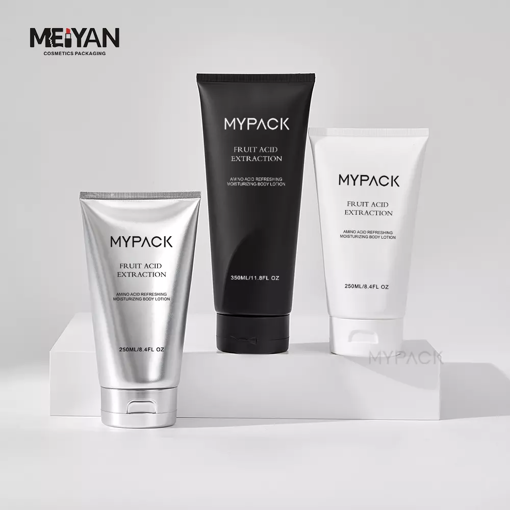 MYPACK cosmetic jar sets matte black frosted luxury custom logo skin care plastic shampoo facial care packaging set 200ml 300ml