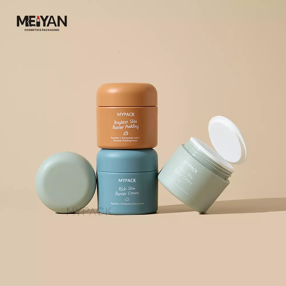 MYPACK custom round empty double wall abs plastic skincare face cream jar cosmetic packaging 30g 50g