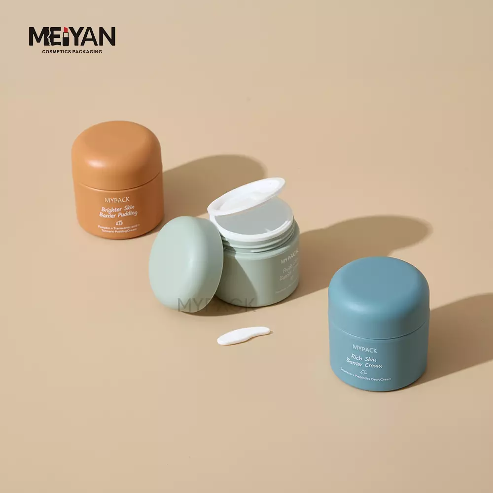 MYPACK custom round empty double wall abs plastic skincare face cream jar cosmetic packaging 30g 50g