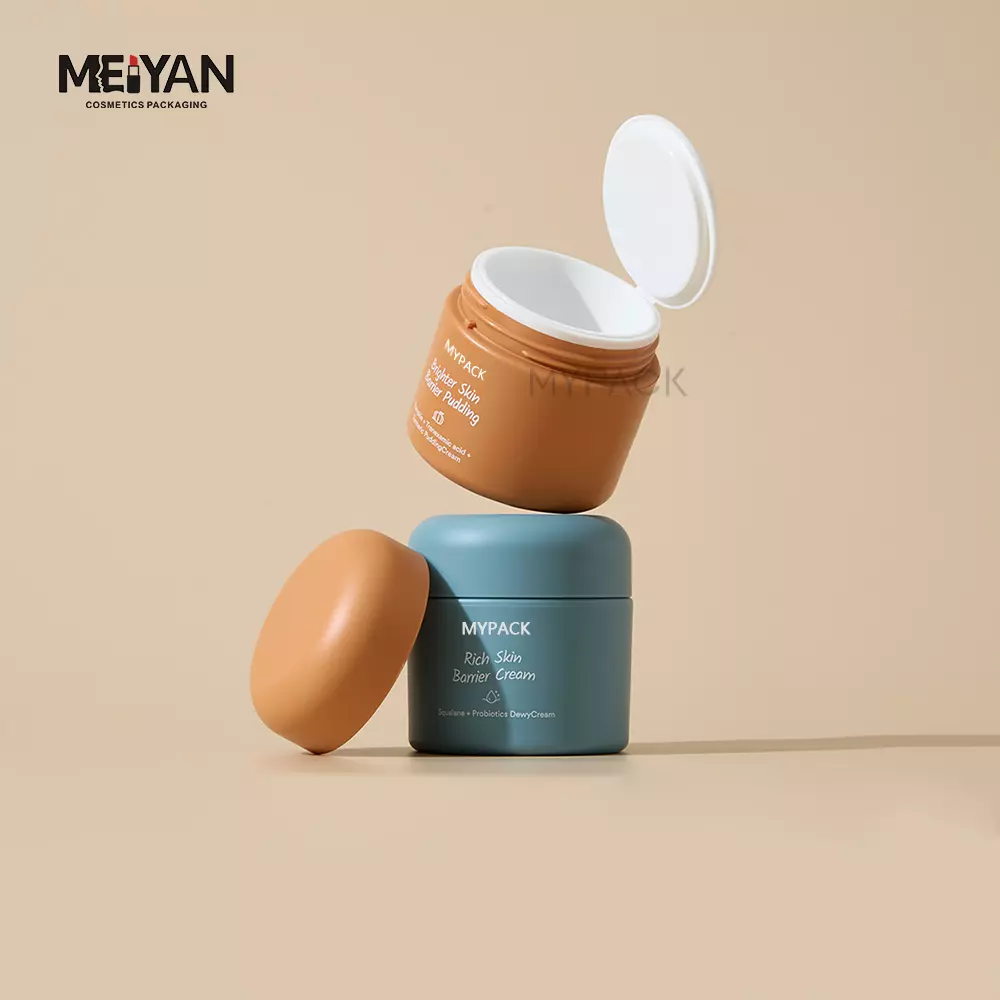 MYPACK custom round empty double wall abs plastic skincare face cream jar cosmetic packaging 30g 50g