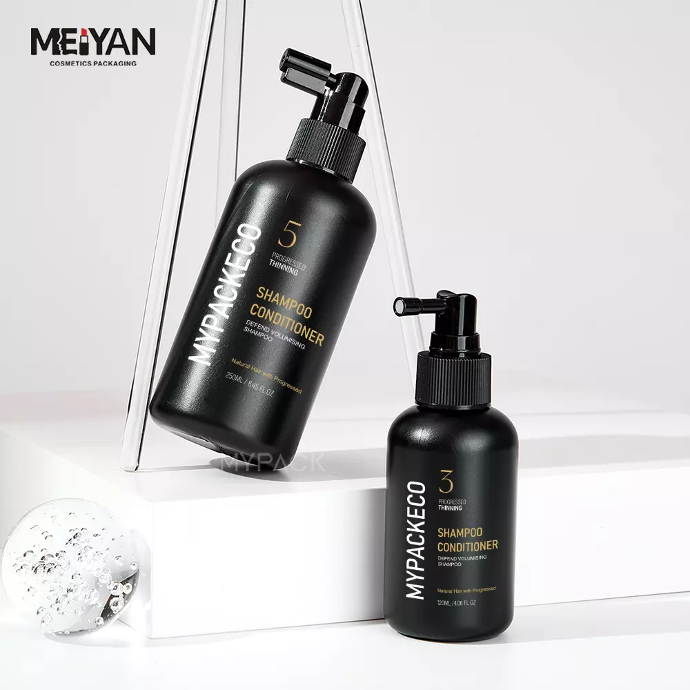 MYPACK black soft touch HDPE 100ml 120ml boston plastic nasal cleansing scalp mist spray bottle hair growth oil empty containers