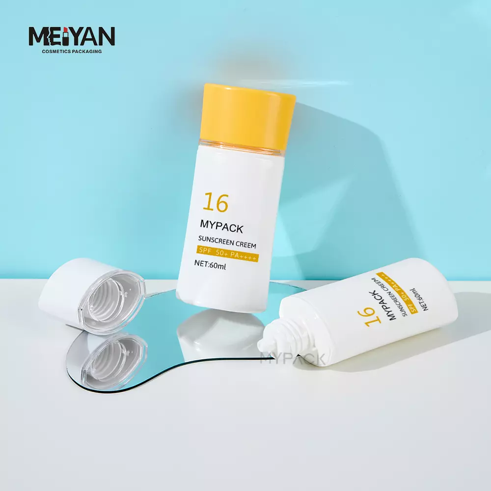 empty round hand cream facial cleanser plastic PP tube custom printing plastic skincare tube cosmetic packaging for sunscreen