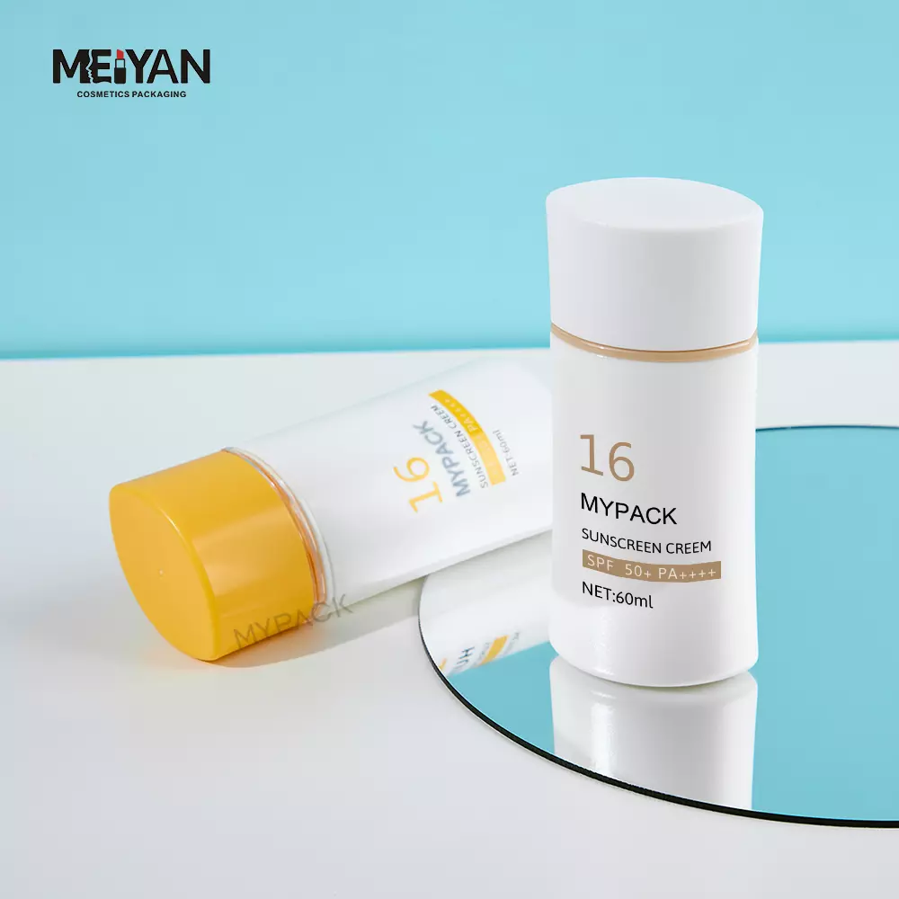 empty round hand cream facial cleanser plastic PP tube custom printing plastic skincare tube cosmetic packaging for sunscreen