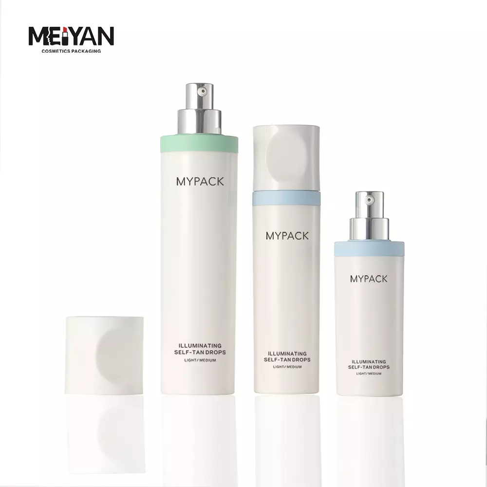 MYPACK luxury electroplate pp plastic 30ml 50ml 100ml cosmetic serum lotion airless pump bottle with magnetic cap